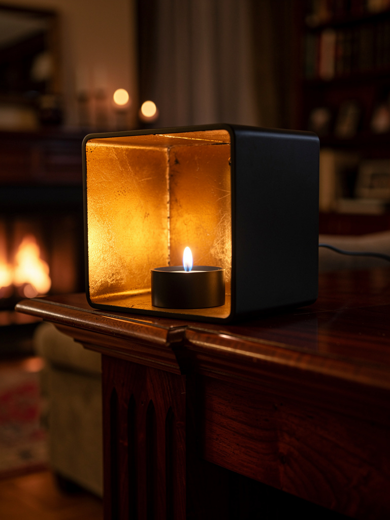 Eleganter Kerzenhalter aus Stahl - Wand & Stand 10x10cm